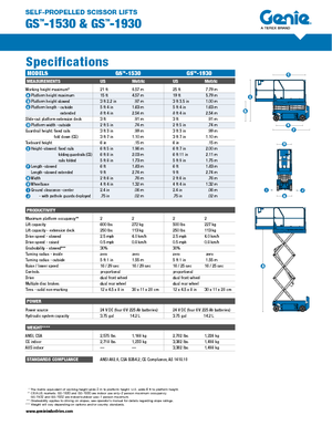 Scherenbühnen auf Rädern Genie GS-1930 Hydraulic