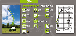 Gelenkarbeitsbühnen auf Rädern Niftylift HR 18