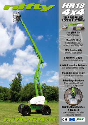 Gelenkarbeitsbühnen auf Rädern Niftylift HR 18