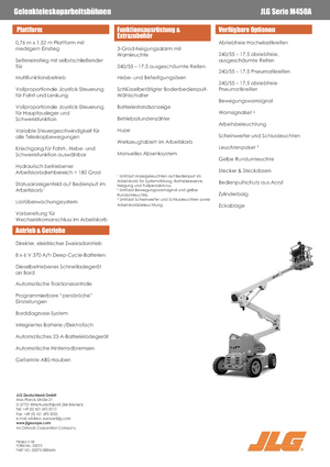 Gelenkarbeitsbühnen auf Rädern JLG M450A