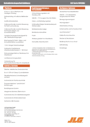 Gelenkarbeitsbühnen auf Rädern JLG M450AJ