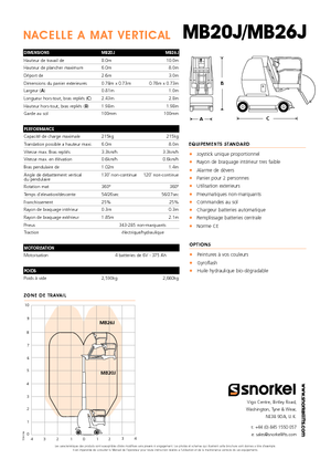 Senkrechtmast-Arbeitsbühnen Snorkel MB26J