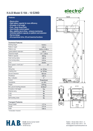 Scherenbühnen auf Rädern HAB S 104-10 E 2WD