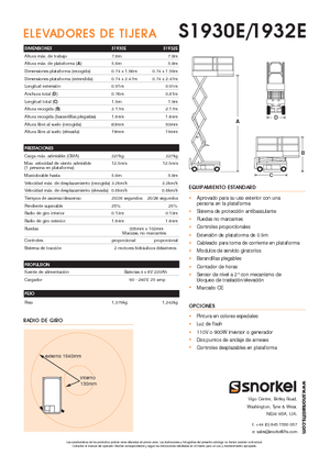 Scherenbühnen auf Rädern Snorkel S1930E