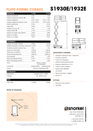 Scherenbühnen auf Rädern Snorkel S1930E