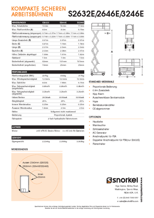 Scherenbühnen auf Rädern Snorkel S3246E