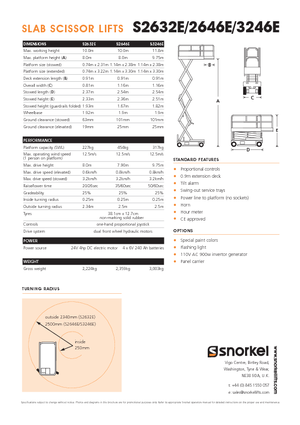 Scherenbühnen auf Rädern Snorkel S3246E