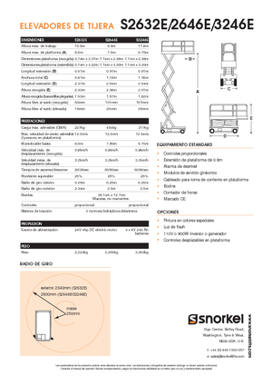 Scherenbühnen auf Rädern Snorkel S3246E