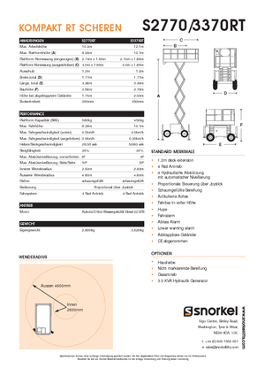 Scherenbühnen auf Rädern Snorkel S2770RT