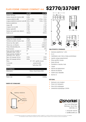 Scherenbühnen auf Rädern Snorkel S2770RT