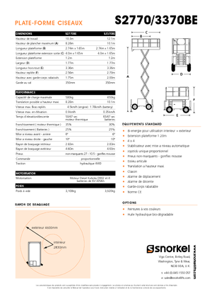 Scherenbühnen auf Rädern Snorkel S3370BE
