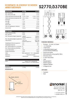 Scherenbühnen auf Rädern Snorkel S3370BE
