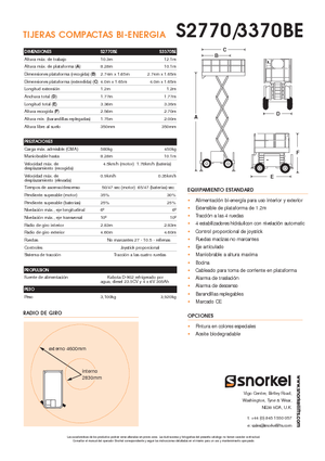 Scherenbühnen auf Rädern Snorkel S3370BE