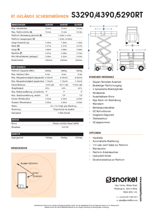 Scherenbühnen auf Rädern Snorkel S 4390 RT