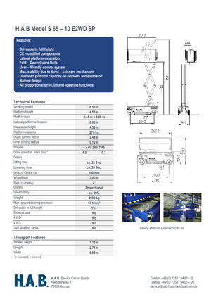 Scherenbühnen auf Rädern HAB S 65-10 E 2WD SP