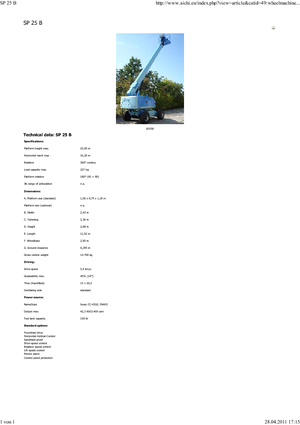 Teleskoparbeitsbühnen auf Rädern Aichi SP25B