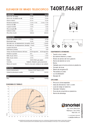 Teleskoparbeitsbühnen auf Rädern Snorkel T40RT