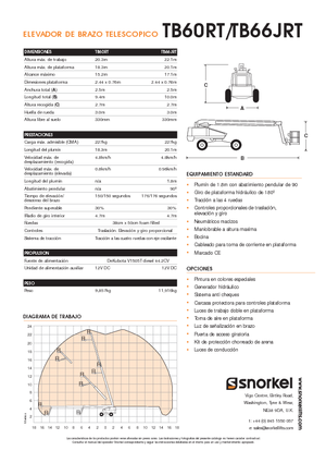Teleskoparbeitsbühnen auf Rädern Snorkel T60RT