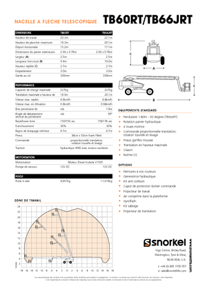 Teleskoparbeitsbühnen auf Rädern Snorkel T60RT