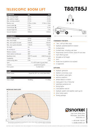 Teleskoparbeitsbühnen auf Rädern Snorkel TB85J