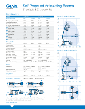 Gelenkarbeitsbühnen auf Rädern Genie Z-30/20N RJ