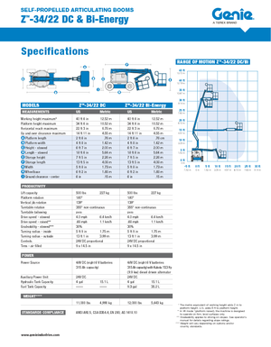 Gelenkarbeitsbühnen auf Rädern Genie Z-34/22 DC