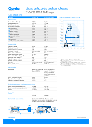 Gelenkarbeitsbühnen auf Rädern Genie Z-34/22 DC