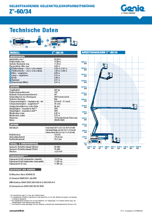 Gelenkarbeitsbühnen auf Rädern Genie Z-60/34