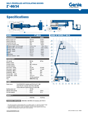 Gelenkarbeitsbühnen auf Rädern Genie Z-60/34