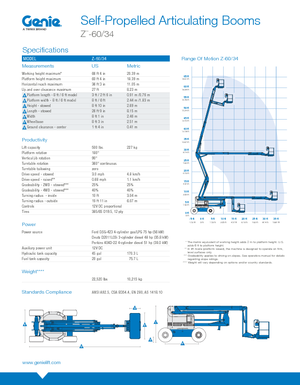 Gelenkarbeitsbühnen auf Rädern Genie Z-60/34