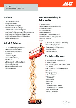 Scherenbühnen auf Rädern JLG 2632ES