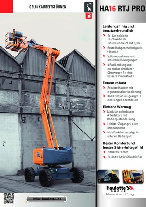 Gelenkarbeitsbühnen auf Rädern Haulotte HA16 RTJ PRO