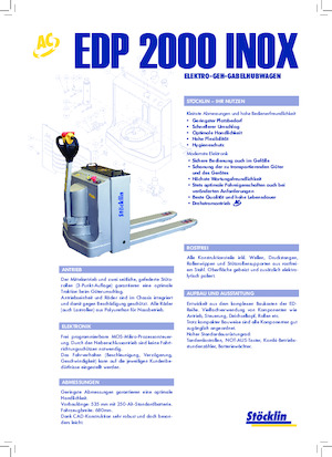 E.-Geh-Niederhubwagen Stöcklin EDP 2000 Inox