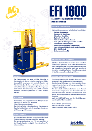 E.-Sitz-Hochhubwagen Stöcklin EFI 1600