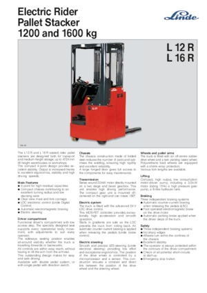 E.-Geh-Hochhubwagen Linde L 16 R-i