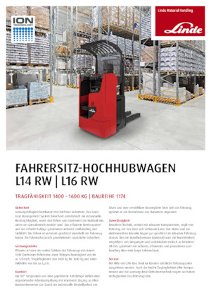 E.-Sitz-Hochhubwagen Linde L14RW