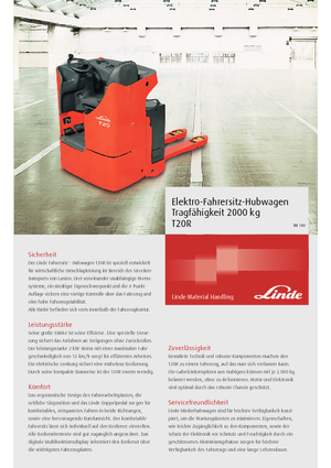 E.-Sitz-Niederhubwagen Linde T20R
