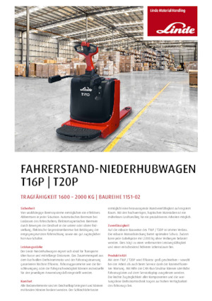 E.-Geh-Niederhubwagen Linde T16P	