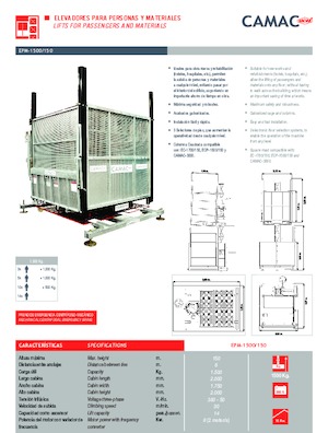 Industrieaufzüge CAMAC EPM-1500/150