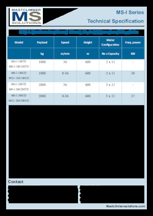 Industrieaufzüge Mastclimber Solutions MS-I-100/100GD