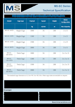 Industrieaufzüge Mastclimber Solutions MS-SC-100TD