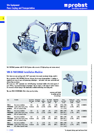Pflasterverlegemaschinen Probst VM-X-PAVERMAX comfort