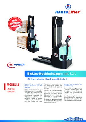 E.-Geh-Hochhubwagen HanseLifter E-DH1225MG