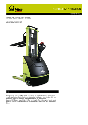 E.-Geh-Hochhubwagen PRAMAC Lifter GX 10/16 GEL