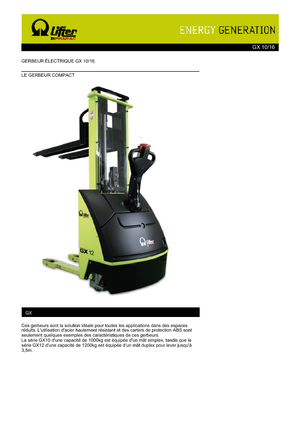 E.-Geh-Hochhubwagen PRAMAC Lifter GX 10/16