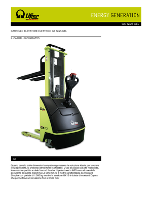 E.-Geh-Hochhubwagen PRAMAC Lifter GX 12/25 GEL