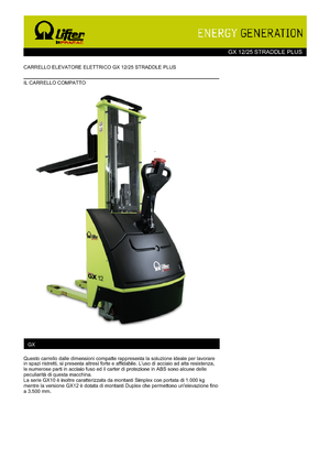 E.-Geh-Hochhubwagen PRAMAC Lifter GX 12/25 Straddle Plus