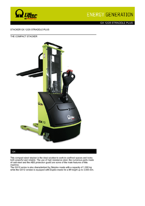 E.-Geh-Hochhubwagen PRAMAC Lifter GX 12/25 Straddle Plus