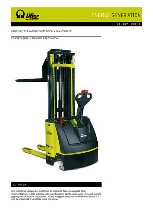 E.-Geh-Hochhubwagen PRAMAC Lifter LX 14/45 Triplex