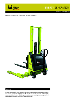 E.-Geh-Hochhubwagen PRAMAC Lifter TX 10/16 Straddle